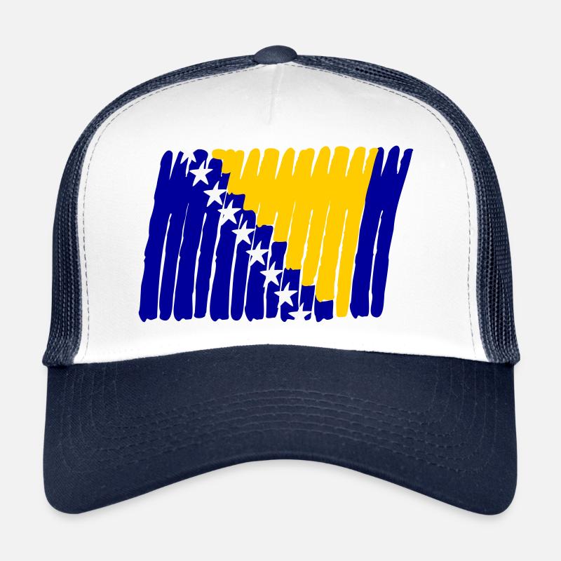 Bosnien Flag Flagge painted gemalt Star Sterne Trucker Cap