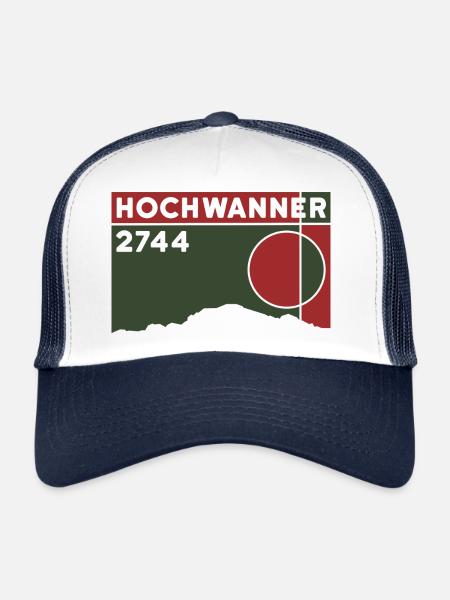 Berg: Hochwanner, mountain tour, ski tour, normal route, hiking - Trucker Cap - white/navy - Front