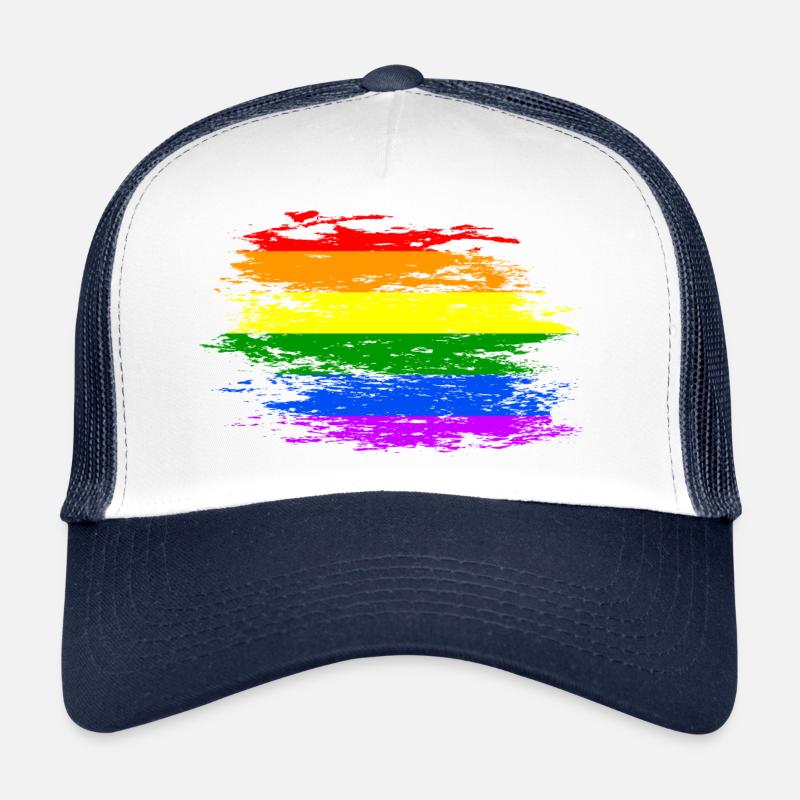 Rainbow Flag Used Trucker Cap