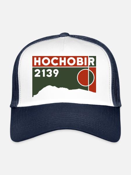 Hochobir Karavanke Hiking Hike Souvenir - Trucker Cap - white/navy - Front