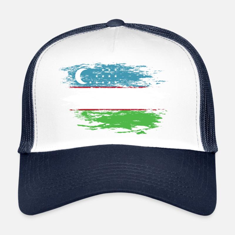 Drapeau de l’Ouzbékistan utilisé Casquette trucker 
