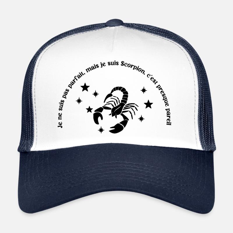 Ich bin nicht perfekt, aber ich bin ein Skorpion - Trucker Cap - Weiß/Navy