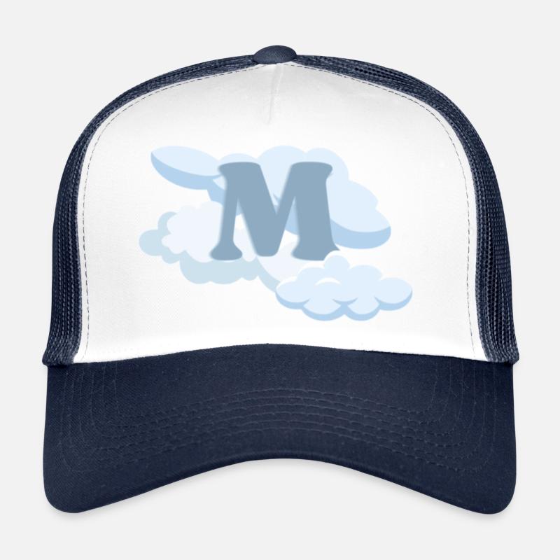 Blauer Buchstabe M Trucker Cap