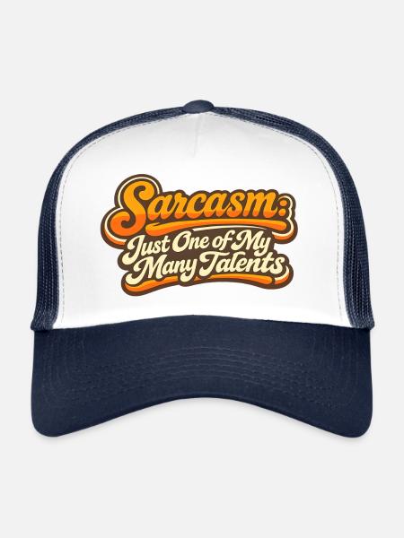 Sarcasme, l’un de mes talents : la réverbectomie rétro - Casquette trucker  - blanc/marine - Devant