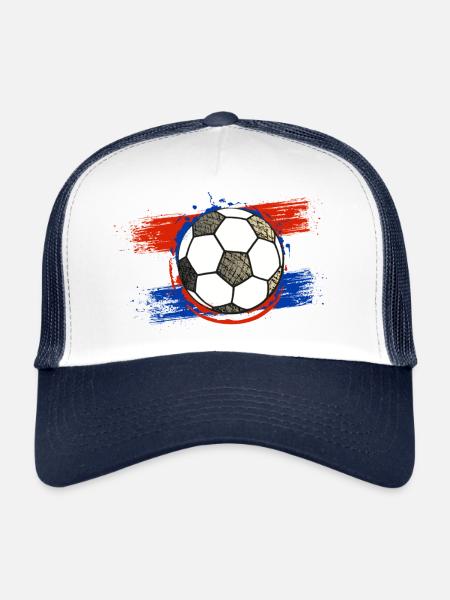Football Pays-Bas (Pays-Bas) 01 - Casquette trucker  - blanc/marine - Devant