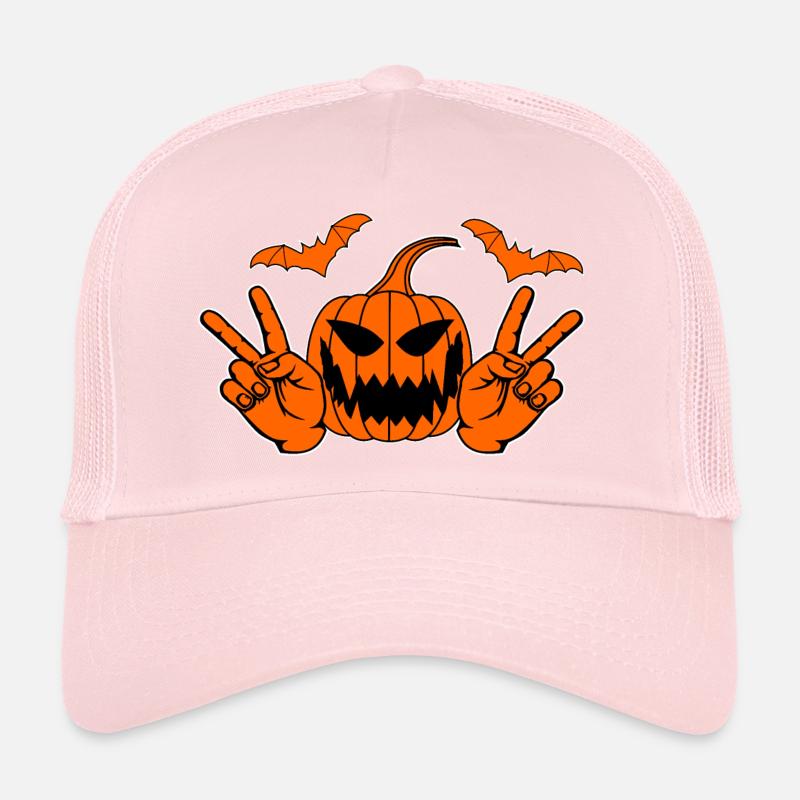 Helloween Frieden Victory Hand Symbol Fledermaus Trucker Cap