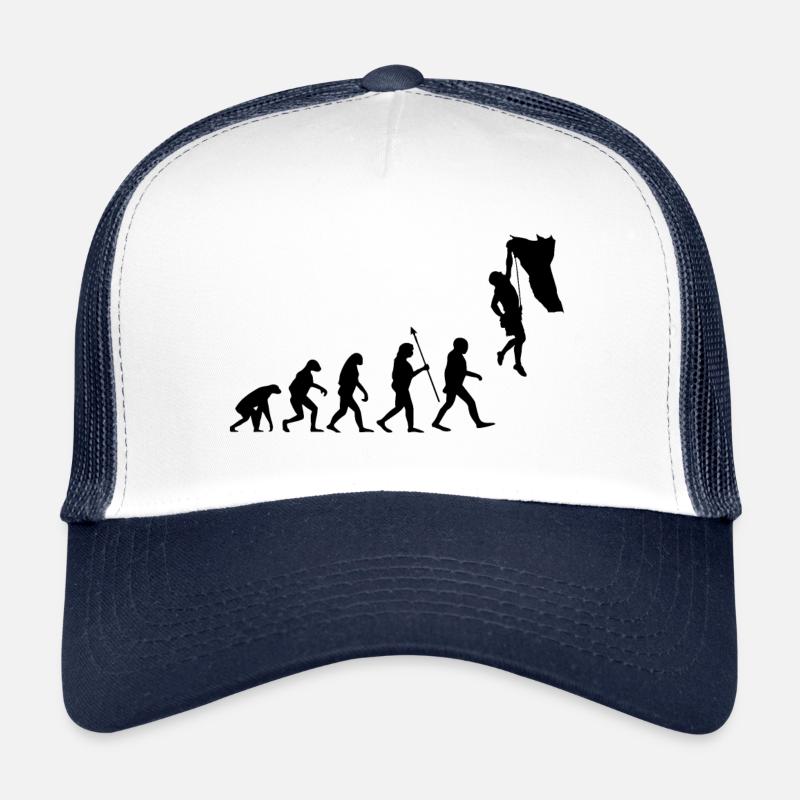 Evolution Klettern Bouldern Climbing Bergsteigen - Trucker Cap - Weiß/Navy
