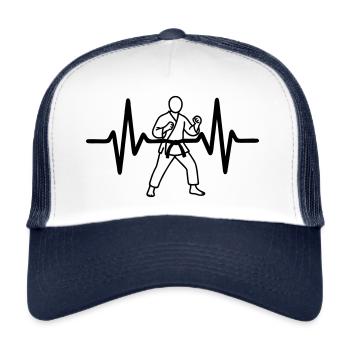 Judo Herzschlag - Trucker Cap - Weiß/Navy - Vorne
