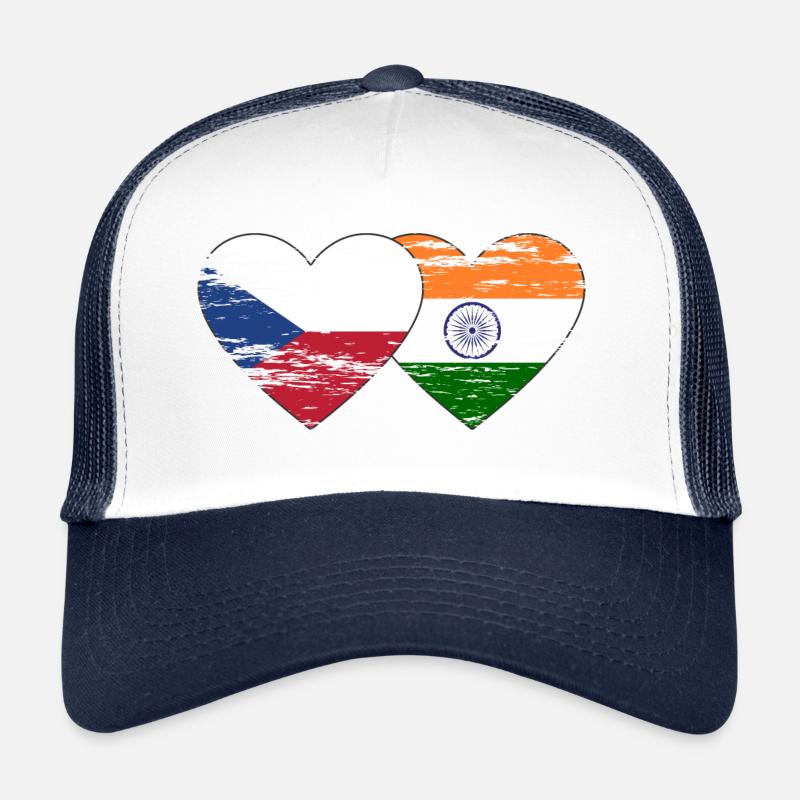 Czech Republic India Flag used Trucker Cap
