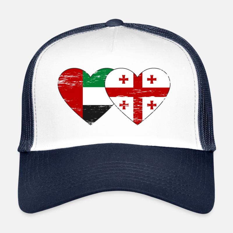 United Arab Emirates Georgia Flag Trucker Cap