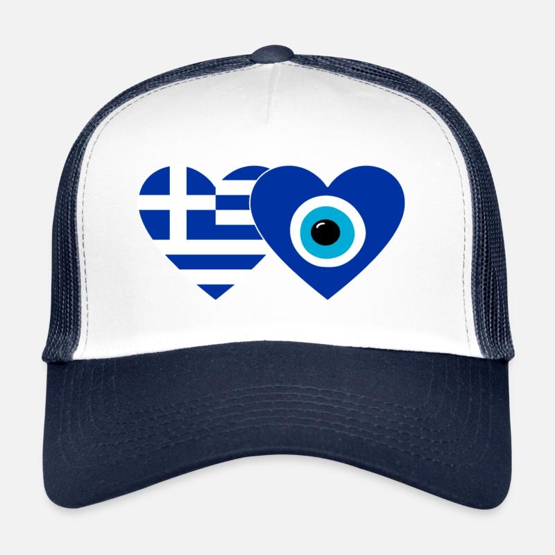 Grèce Nazar perle drapeau coeur Casquette trucker 