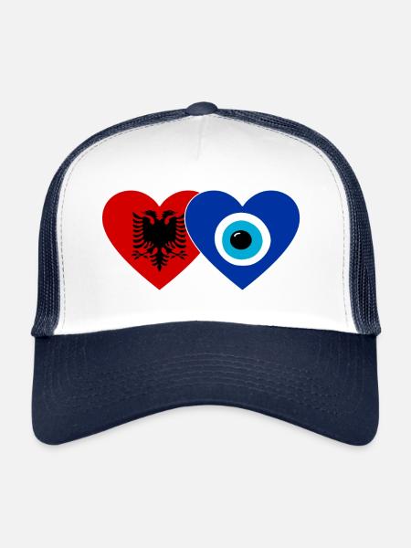 Albanie Nazar Pearl Flag Coeur - Casquette trucker  - blanc/marine - Devant