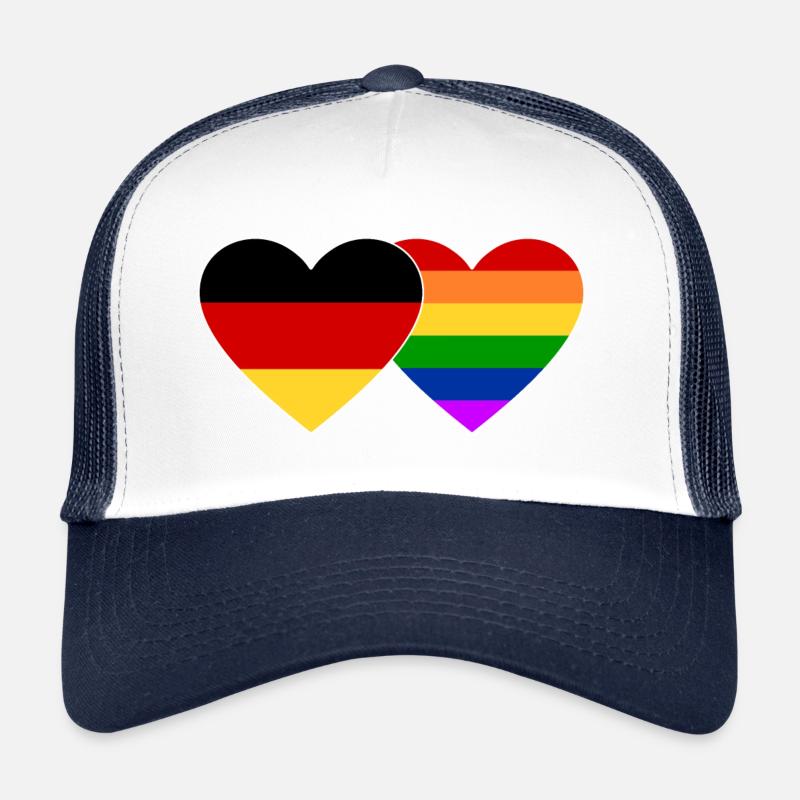 Deutschland Regenbogen Flagge - Trucker Cap - Weiß/Navy