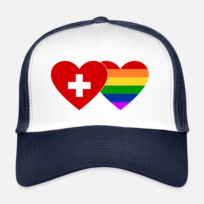 Drapeau arc-en-ciel de la Suisse Casquette trucker 