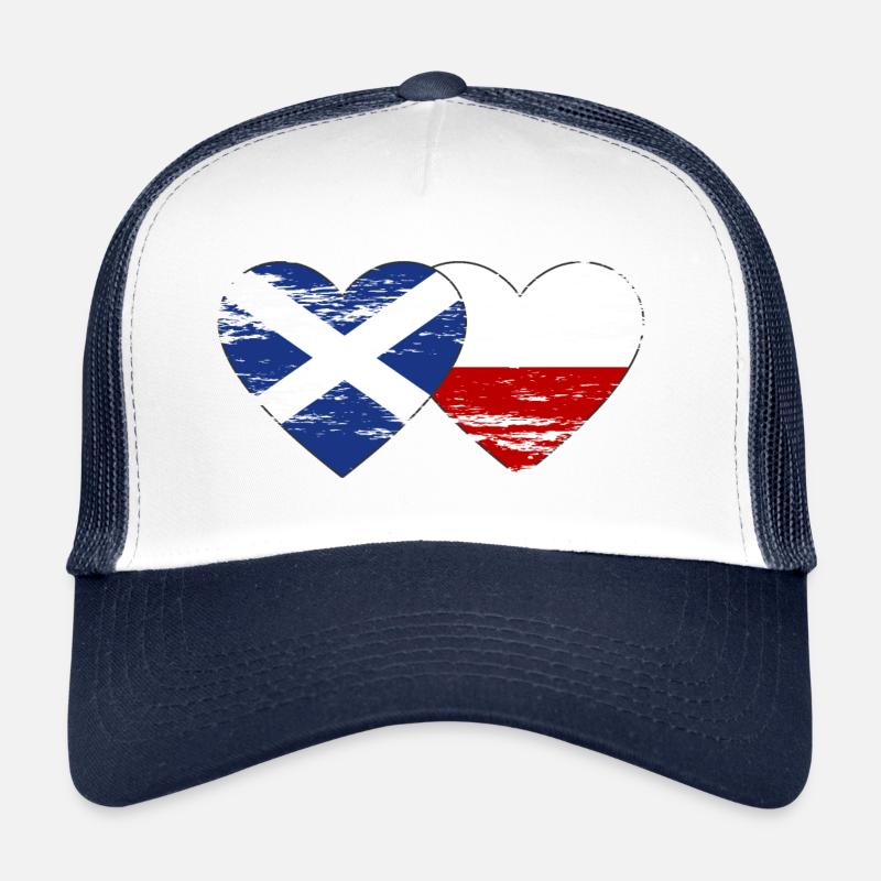 Ecosse Pologne drapeau coeur utilisé Casquette trucker 