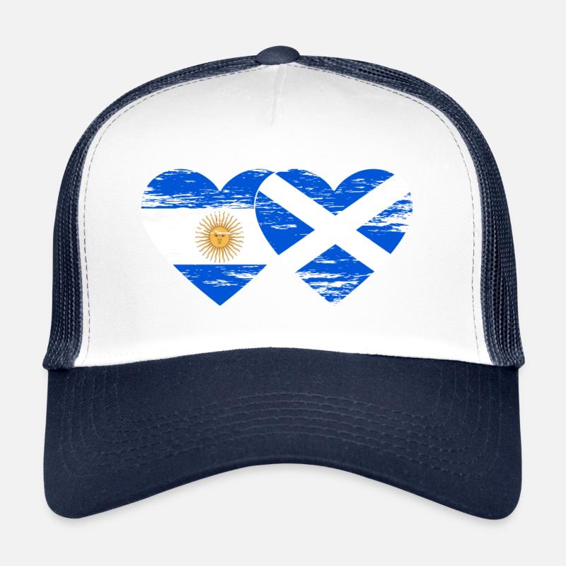 Drapeau de l’Ecosse de l’Argentine Coeur Utilisé Casquette trucker 