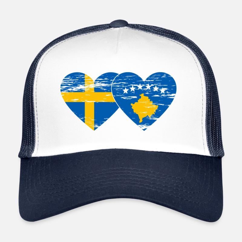 Suède Kosovo Drapeau utilisé Casquette trucker 