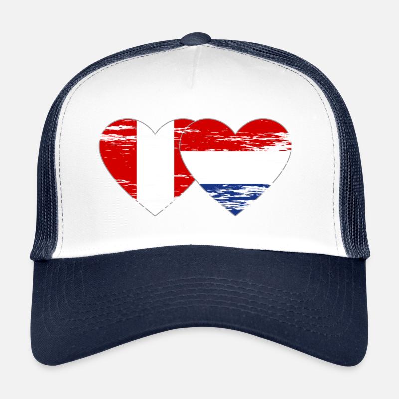 Peru Holland Flagge Herz used Trucker Cap