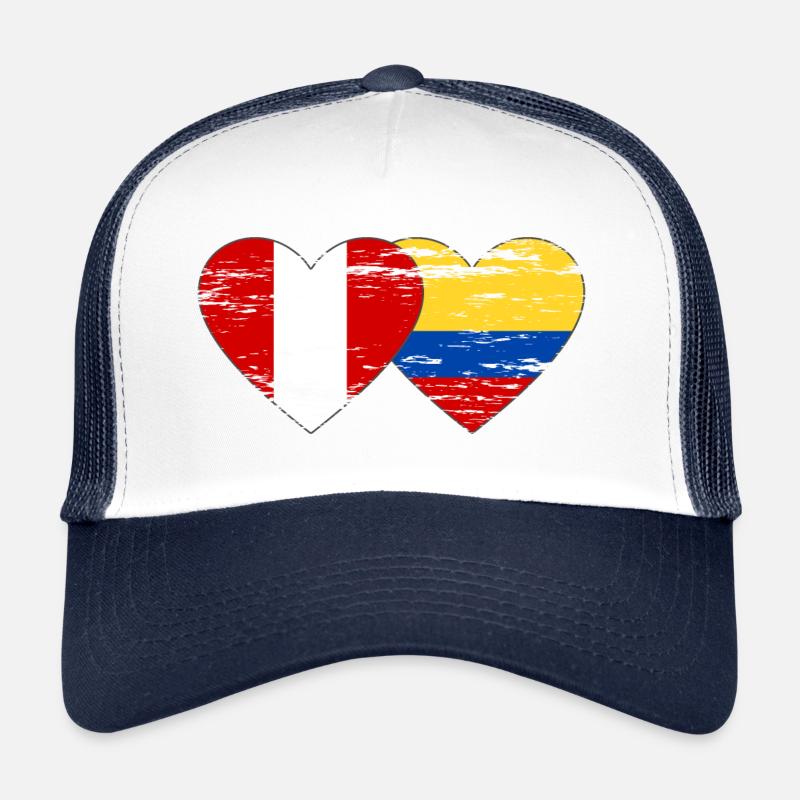 Peru Kolumbien Flagge Herz used Trucker Cap