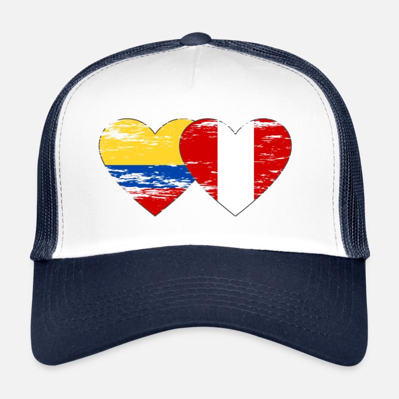 Kolumbien Peru Flagge Herz used Trucker Cap