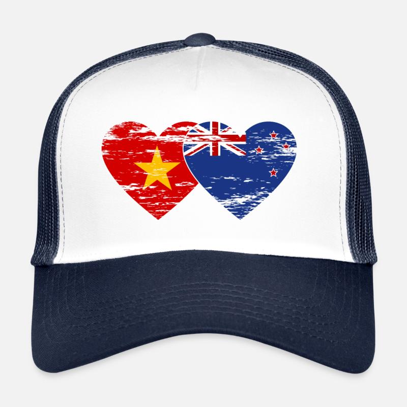 Vietnam Neuseeland Flagge Herz used Trucker Cap