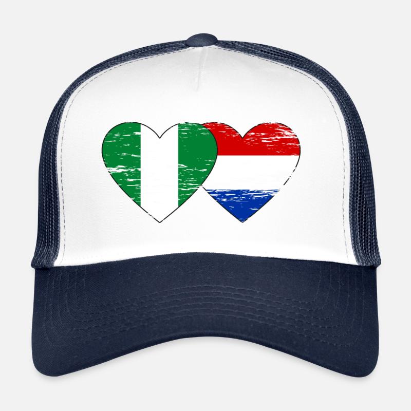 Drapeau du Nigeria Hollande Coeur Casquette trucker 