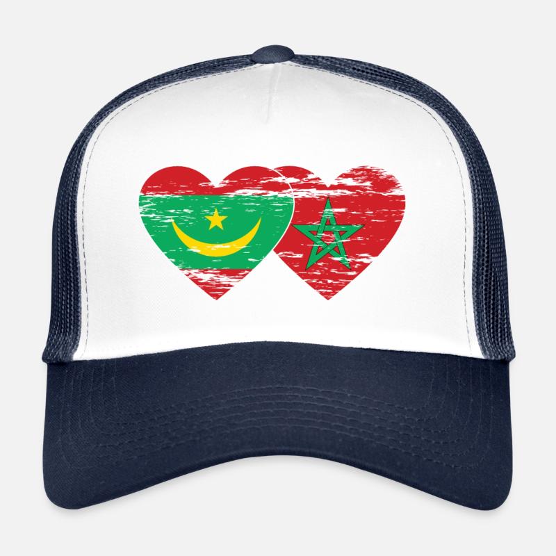 Mauritanie Maroc Drapeau Coeur utilisé Casquette trucker 
