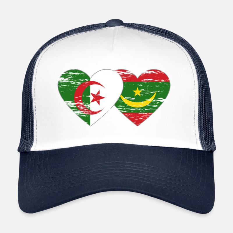 Algérie Mauritanie Drapeau Coeur utilisé Casquette trucker 
