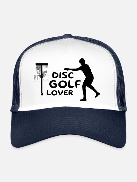 Disc Golf Lover Design Gift - Trucker Cap - white/navy - Front