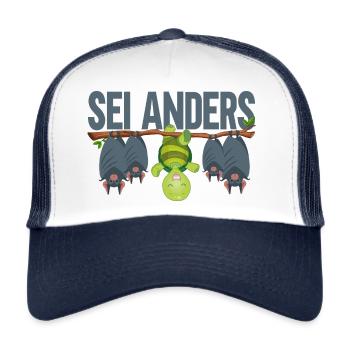 Sei Anders - Trucker Cap - Weiß/Navy - Vorne
