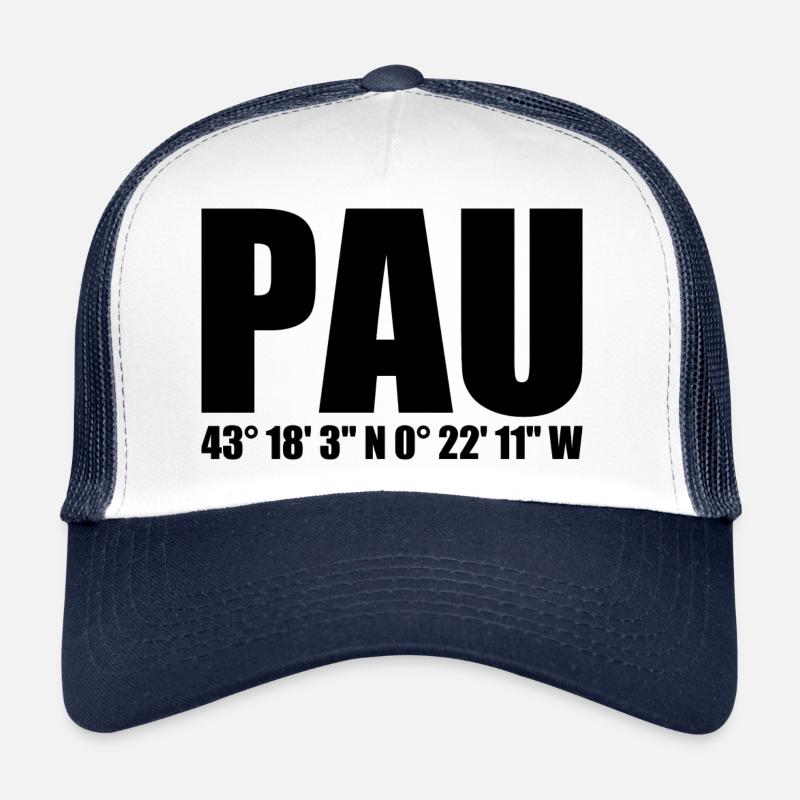 Coordonnées de Pau - Casquette trucker  - blanc/marine
