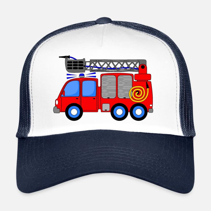 Enfants du camion de pompiers - Casquette trucker - blanc/marine
