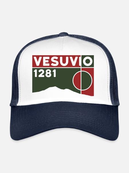 Randonnée Vésuve Vésuve Naples Volcan Montagne Souvenir - Casquette trucker  - blanc/marine - Devant