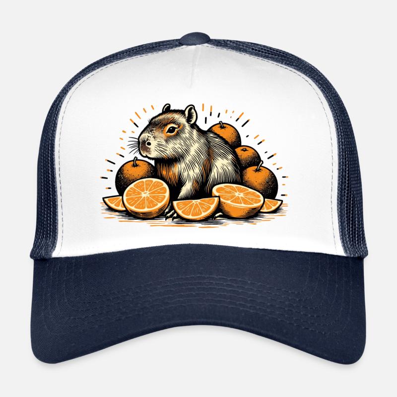 Capybara dans les oranges Casquette trucker 