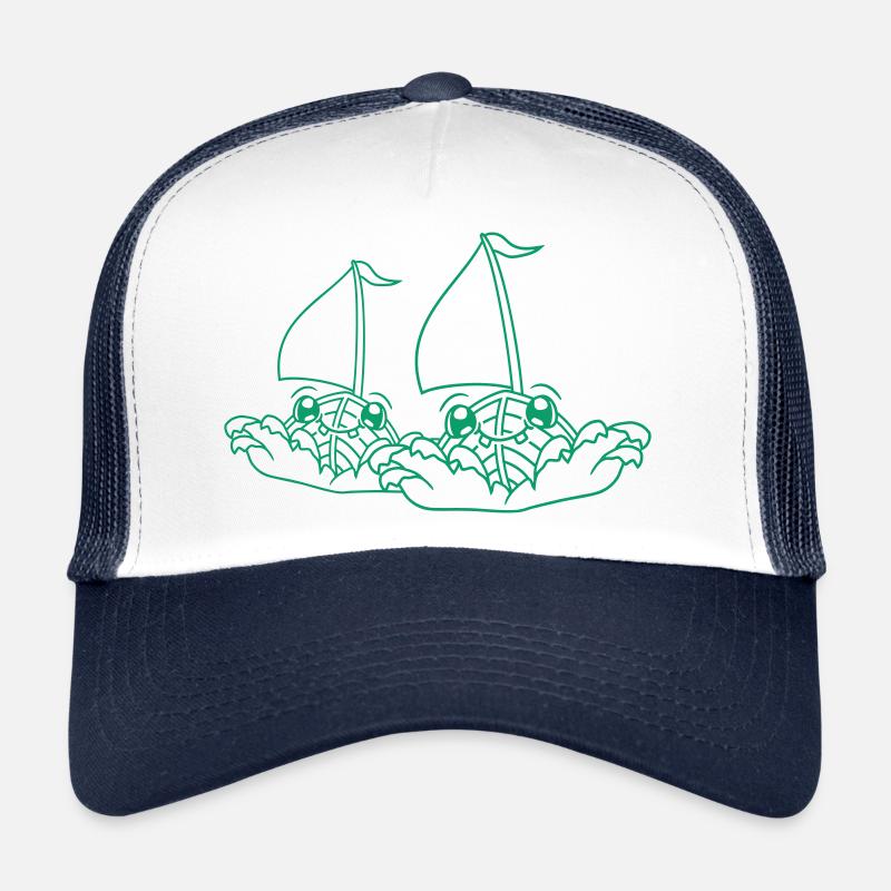 Zwei Segelschiffe Gesichter Cartoon Team Wettkampf Trucker Cap