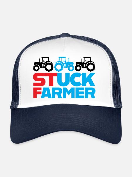 Stuck Farmer! - Trucker Cap - white/navy - Front