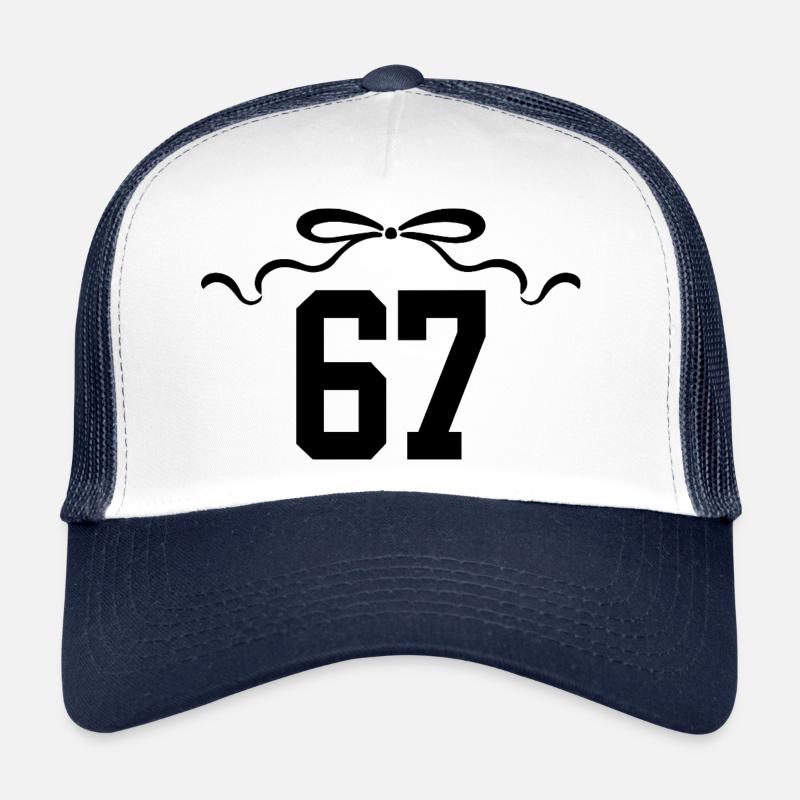 Nummer 67 Knoten - 67. Jahrestag - Trucker Cap - Weiß/Navy