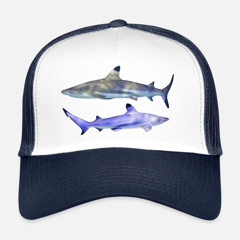 2 requins, petite paire de requins à pointe noire, naturel Casquette trucker 