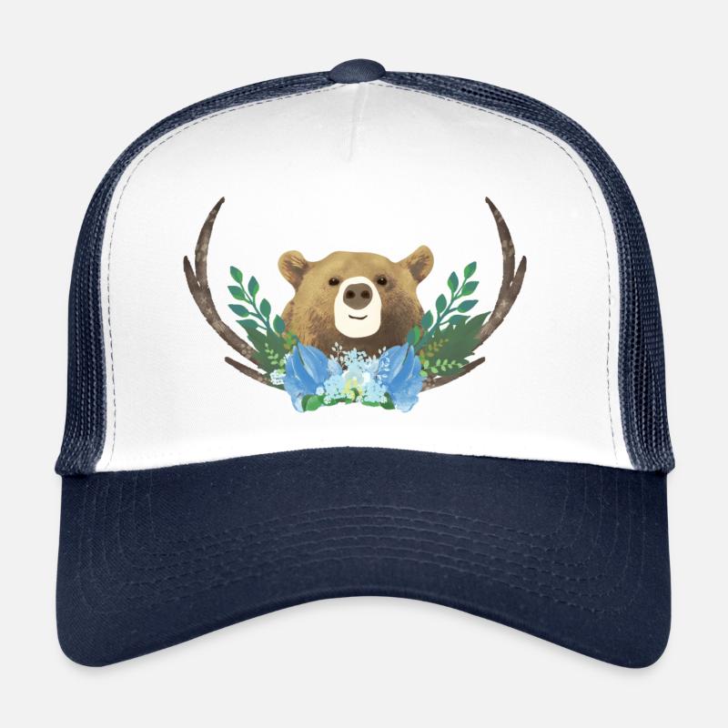 Antler Bear - ours avec des bois Casquette trucker 