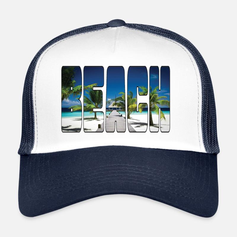 BEACH - Trucker Cap - Weiß/Navy