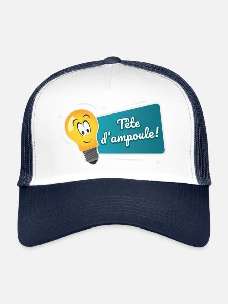 Tête d'ampoule - Casquette trucker  - blanc/marine - Devant