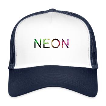 Neon Licht Color Farbe Party - Trucker Cap - Weiß/Navy - Vorne