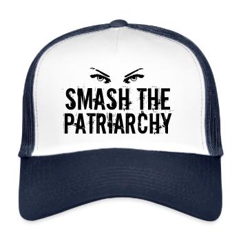 Smash the Patriarchy Feminist - Trucker Cap - Weiß/Navy - Vorne