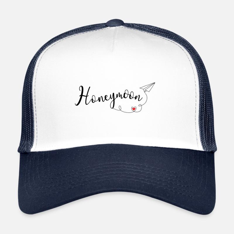 Honeymoon - fly away - Casquette trucker  - blanc/marine
