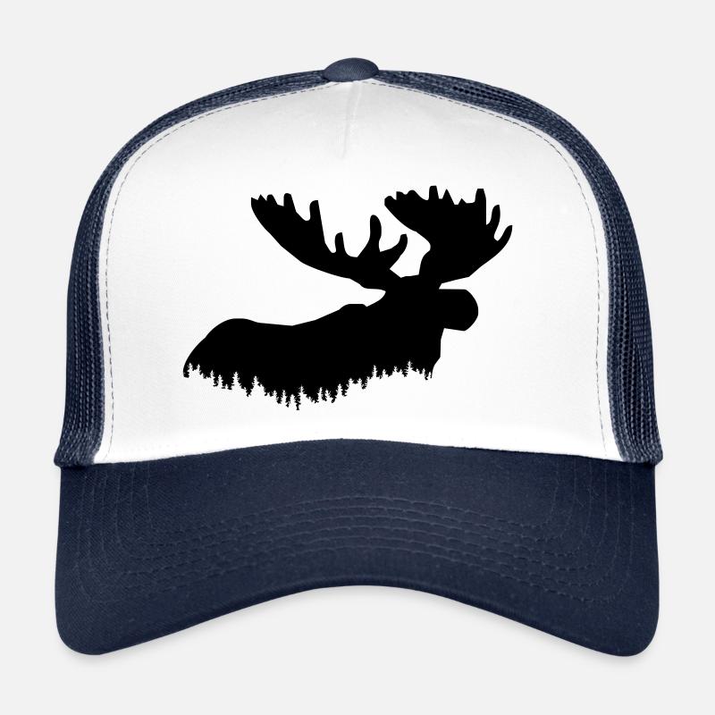 Elch - Trucker Cap - Weiß/Navy