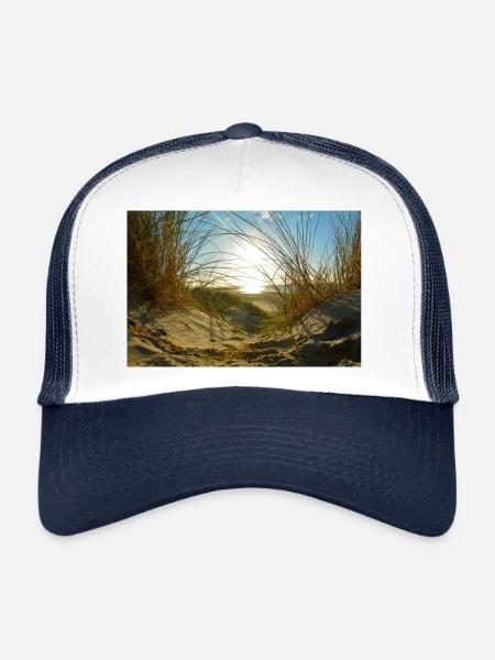 Idylle des dunes - Casquette trucker  - blanc/marine - Devant
