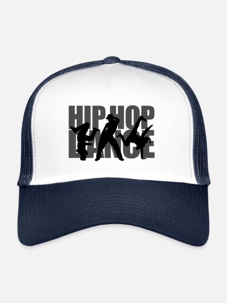 Hip hop dance battle music girl and boy lesson - Trucker Cap - white/navy - Front