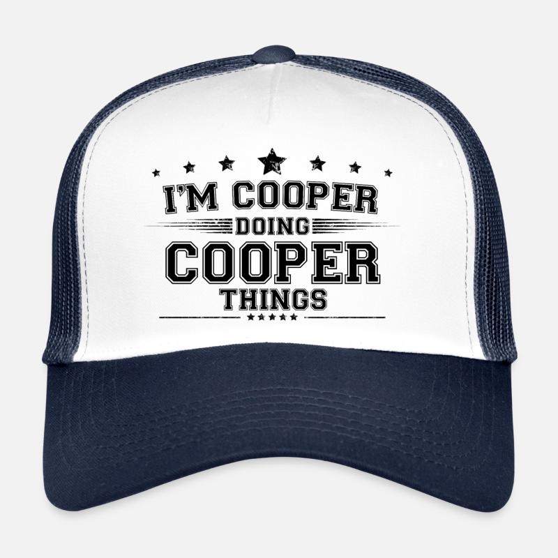 Ich bin Cooper, der Cooper-Dinge macht - Trucker Cap - Weiß/Navy