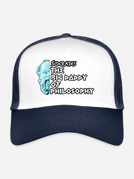 Papa de la philosophie - Casquette trucker  - blanc/marine - Devant