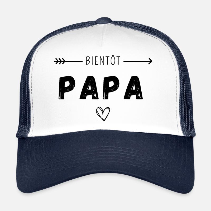 Bientôt papa - Casquette trucker - blanc/marine